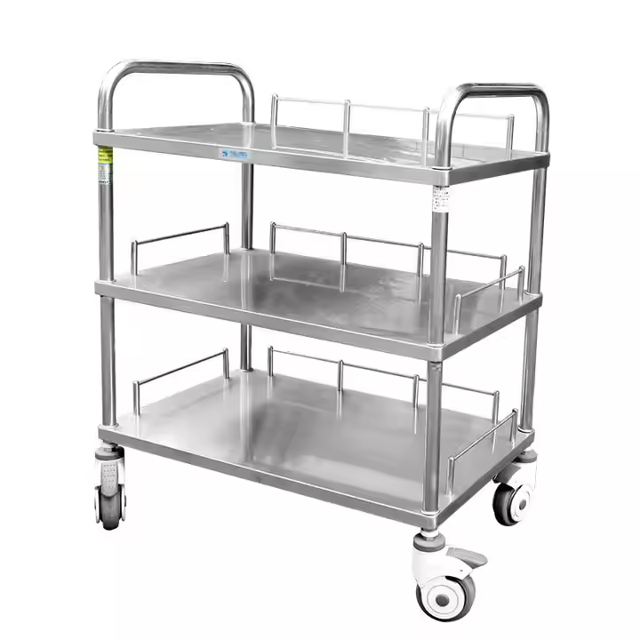 259-Factory Outlet Stainless Steel Hospital Medical Cart Treatment Trolley Hospital Furniture.jpg